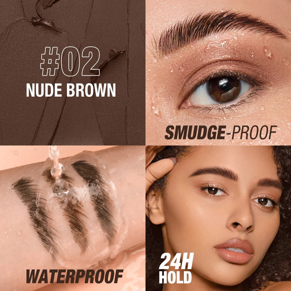 O.TWO.O Eyebrow Pomade Brow Gel Wax 2 IN 1 Waterproof Long Lasting Creamy Texture Eye Brow Tint Enhancers Cosmetics Makeup