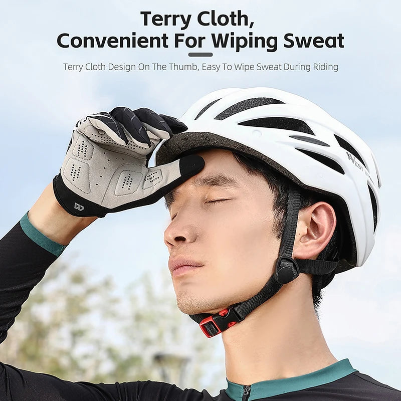 WEST BIKING Spring Summer Cycling Gloves Full Finger Touch Screen Men Women MTB Gloves Spider Pattern Anti-Slip Bicycle Gloves