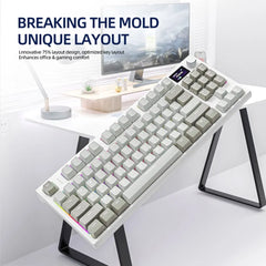 K86 Wireless Hot-Swappable Mechanical Keyboard Bluetooth/2.4g With Display Screen and Volume Rotary Button for Games and Work