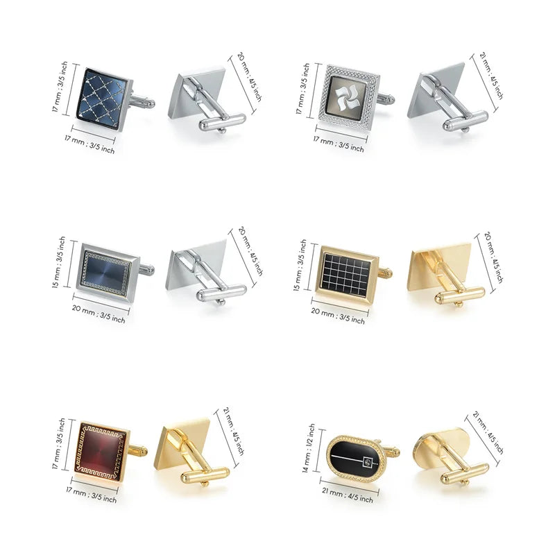 Man Shirt Cufflinks Copper Cufflinks For Mens Luxury Wedding Guests Gifts Round Square Fashion Jewelry Men Cuffs Links Tie Clip