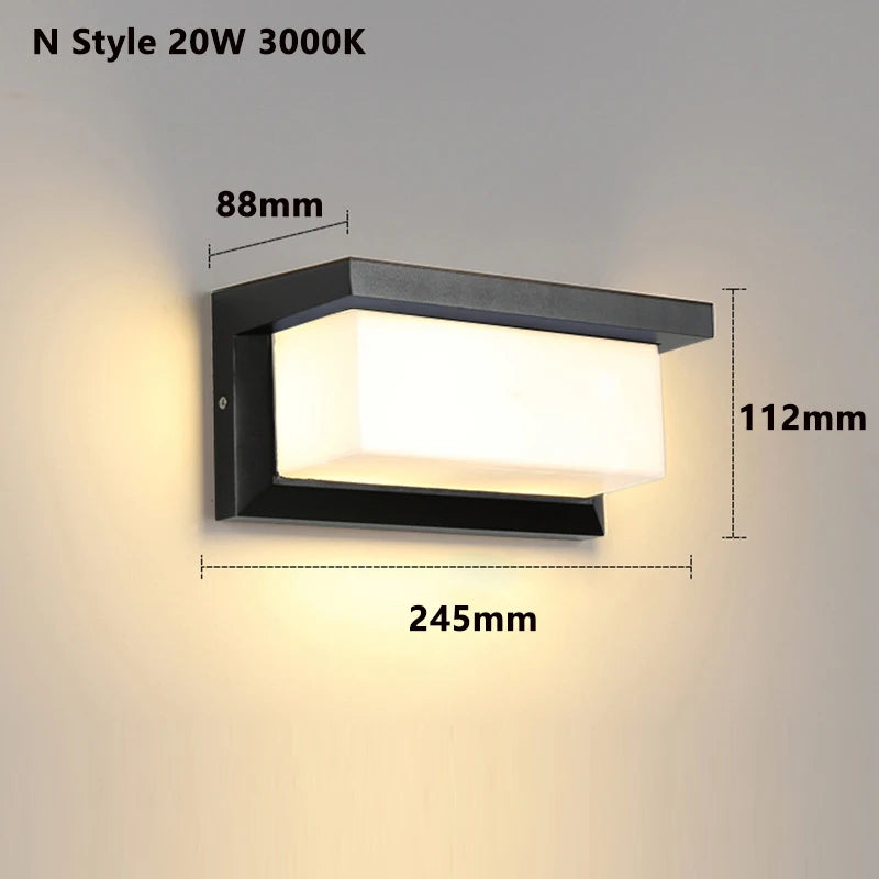 Led Outdoor Wall Light Waterproof IP65 Motion Sensor Led Outdoor Lighting Porch Lights Balcony Garden Lights Outdoor Wall Lamp