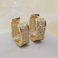 Exquisite Fashion Female Jewelry Gold Color Zircon Earrings Romantic Valentine's Day Gift Engagement