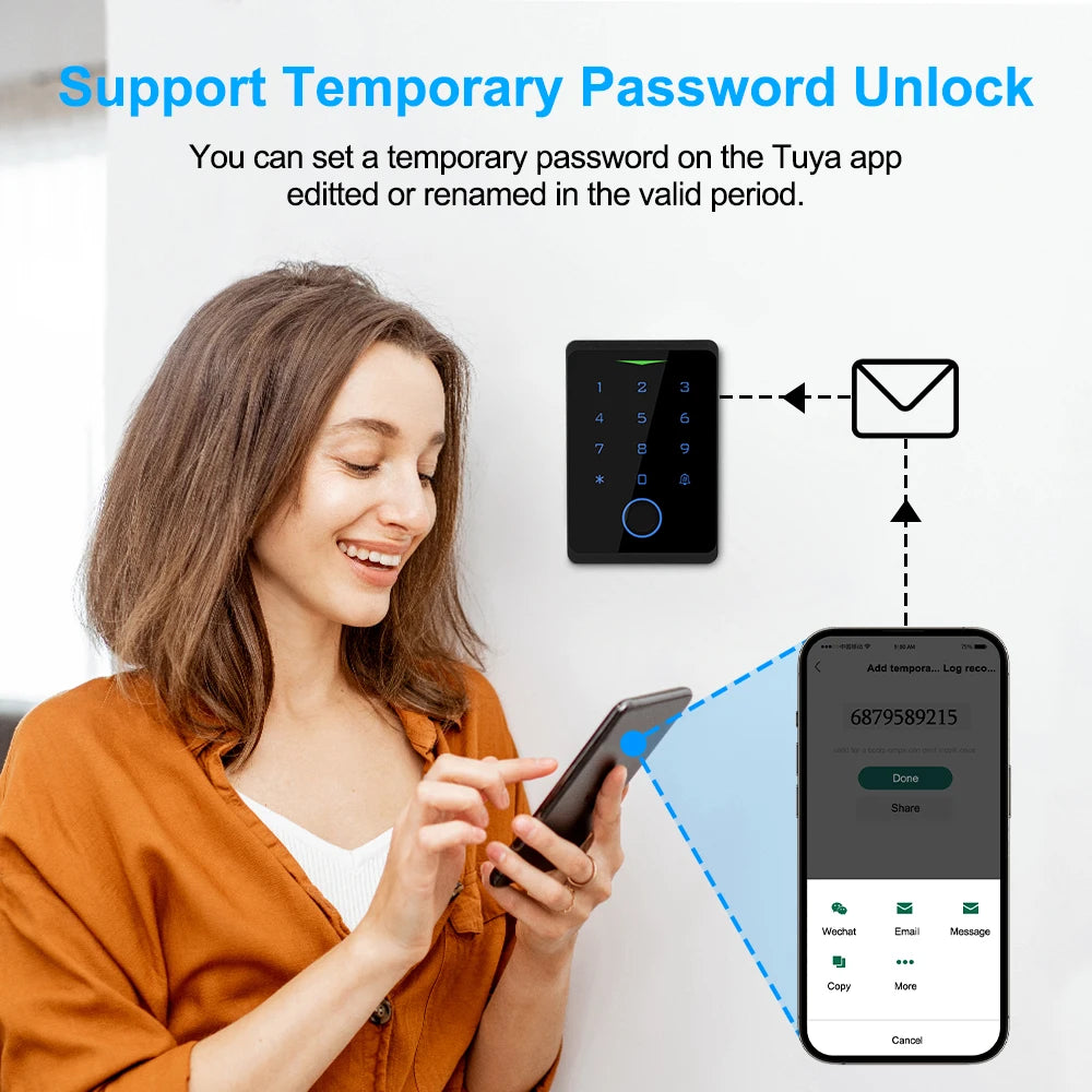 New Wifi Tuya Access Control System Automation Kits Waterproof RFID Fingerprint Keypad Electric Door Magnetic 2.4G wifi Lock