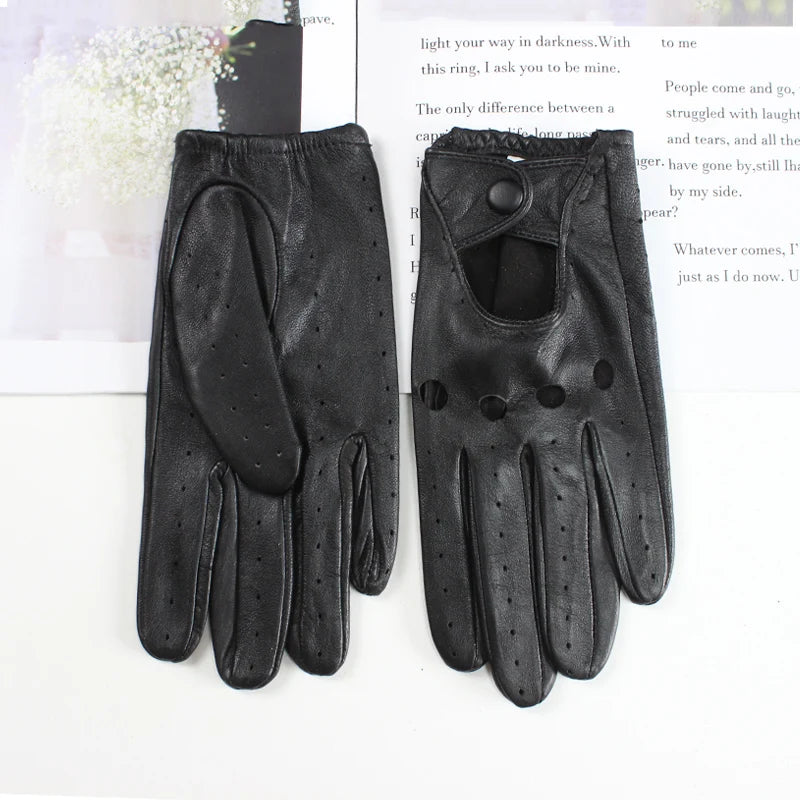 Women's sheepskin driver gloves Thin breathable unlined colored leather gloves Summer