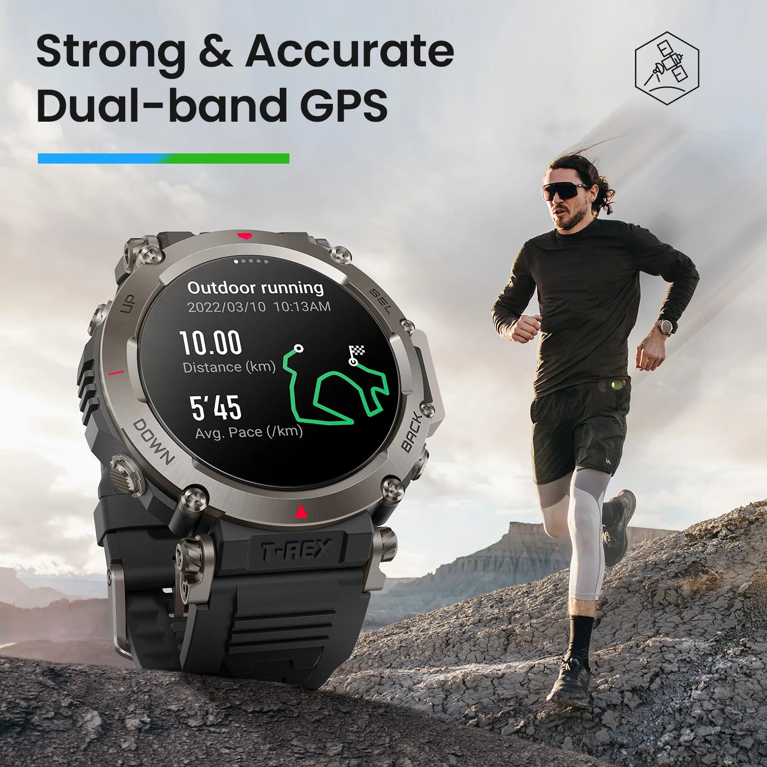 New Amazfit T-Rex Ultra 47mm Smart Watch Ultimate Outdoor GPS 20-day Battery Life Smartwatch For Android IOS Phone