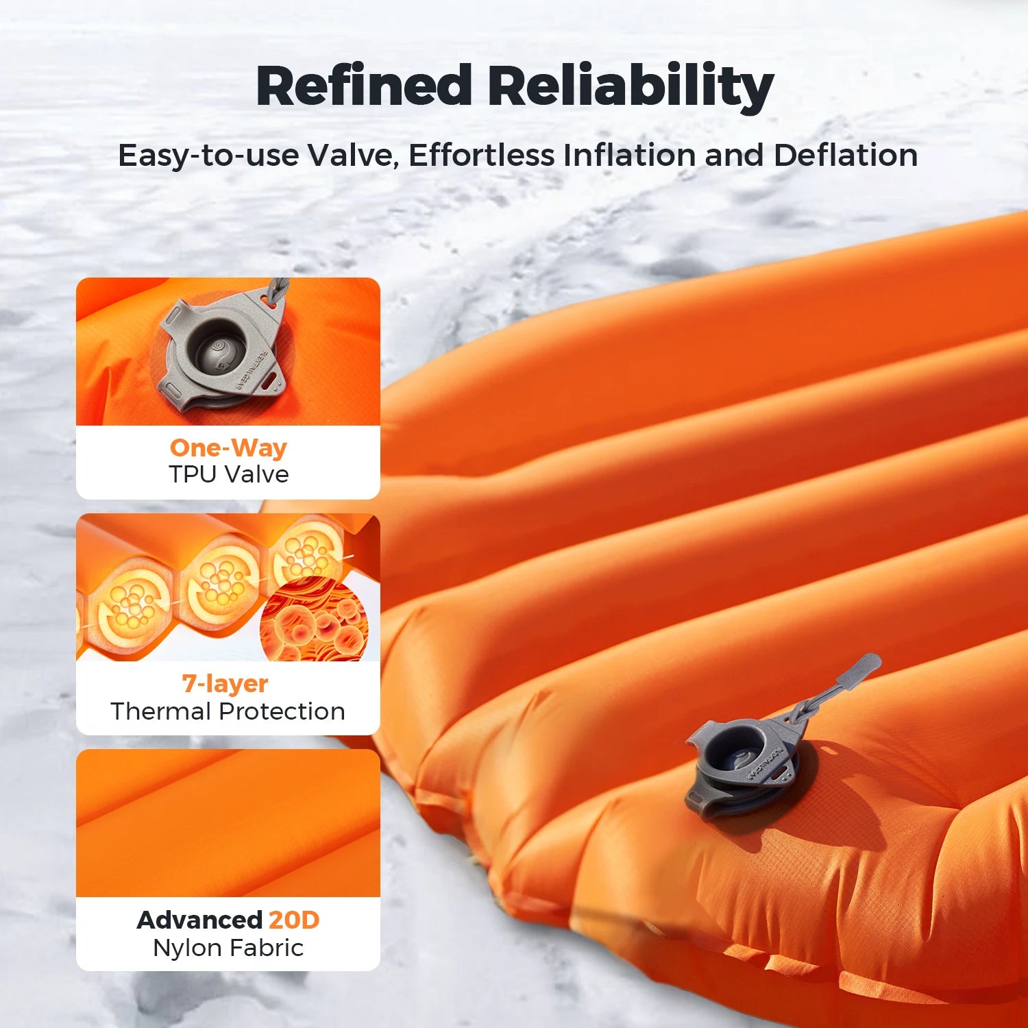 FLEXTAILGEAR ZERO MATTRESS - Insulated Sleeping Pad with 6.0 R-Value, Ultralight Inflatable Camping Mat for Camping, Hiking