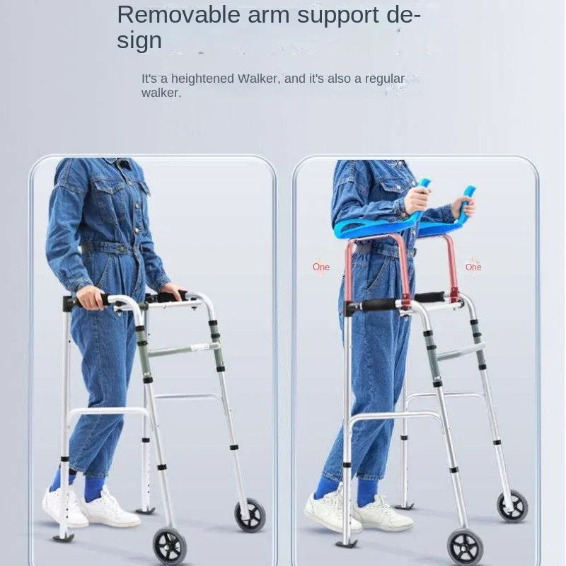 Arm Support Walking Stick with Seat, Adult Postoperative Training Walking Aids, Walking Inconvenience Anti-fall Mobility Scooter