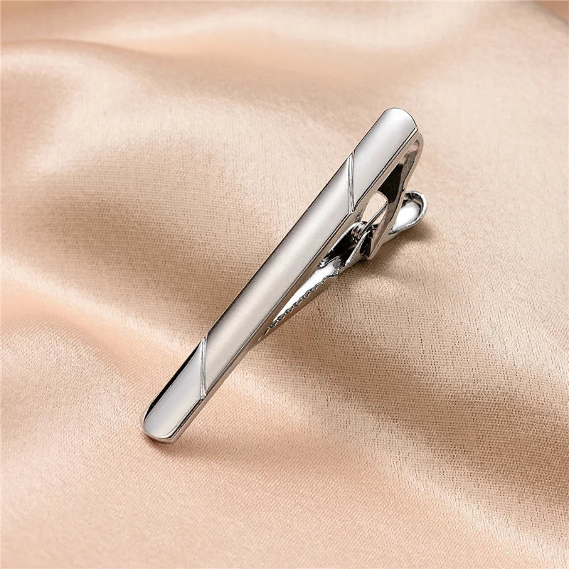 Minimalist Tie Clip For Men Tie Clip To Man Shirt Business Party Gift Box Jewelry Men's Cuff Luxury Man Fashion Cufflinks Lawyer