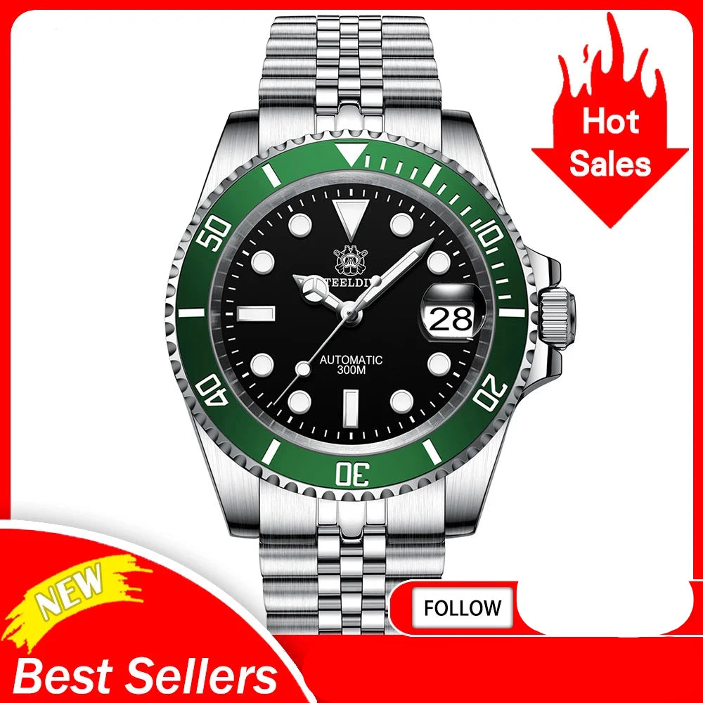 SD1953 New Bracelet With Milled Clasp 41MM NH35 Movement 300M Waterproof Mens Automatic Dive Watches Reloj Ceramic Bezel