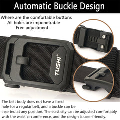 New Men's Military Tactical Belt Tight Sturdy Nylon Heavy Duty Hard Belt for Male Outdoor Casual Belt Automatic Waistband