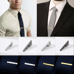 Fashion Classic Gentleman Luxury Stainless Tie Clip 4cm Black Wine-Red Quality Bar Wedding Business Nightclub Men Gift Accessory