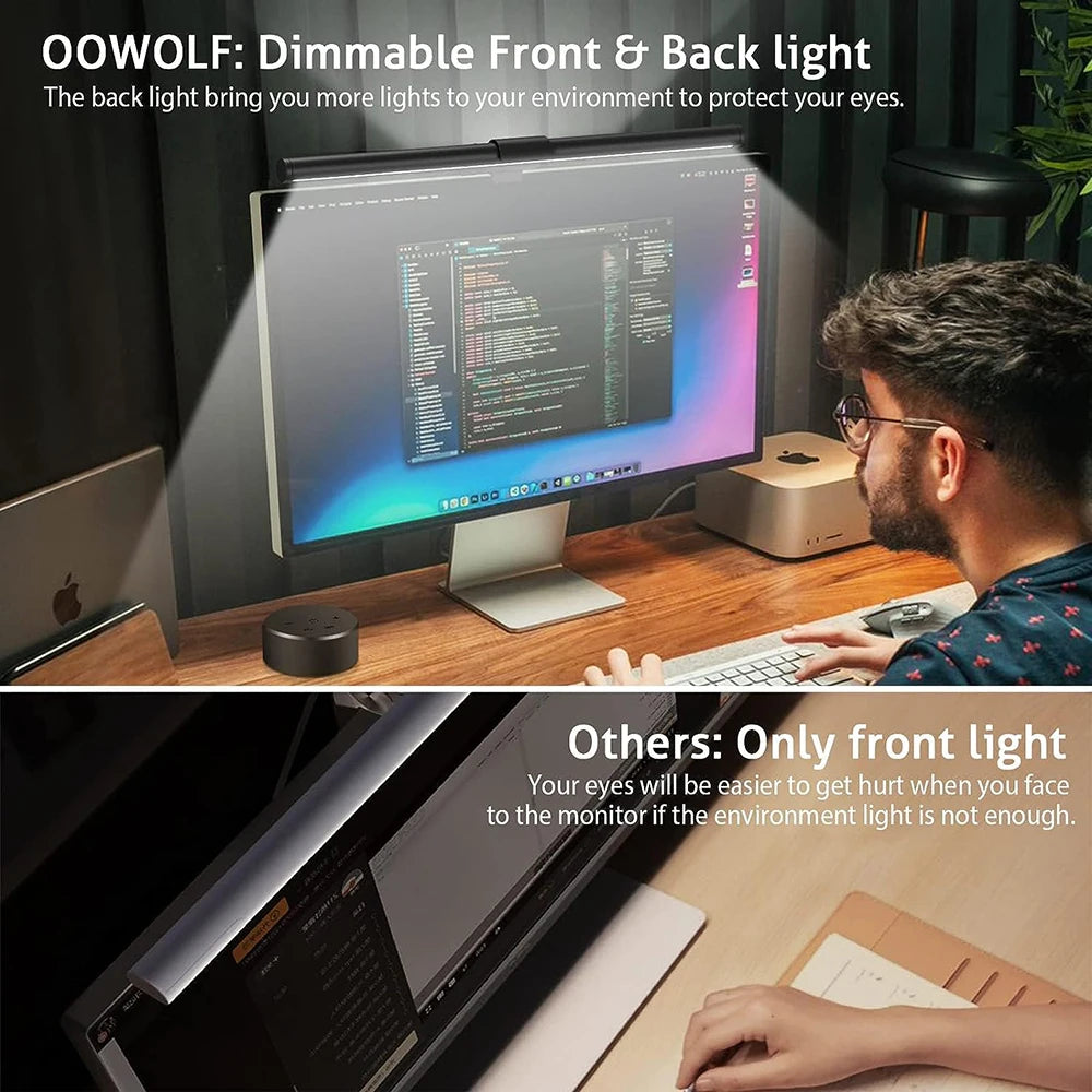 LED Desk Lamp Monitor Light Bar Eye-Care Stepless Dimming Lighting Table Lamp Computer Monitor Screen Light Bar for Work/Gaming