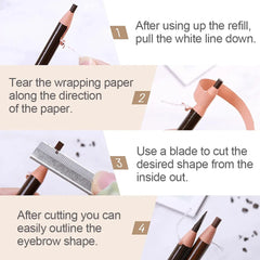 Eyebrow Pencil Microblading Supplies Set Waterproof Eyebrow Tattoo Tint Enhancers With Sharpener Brow 10Pcs Brow Trimmer Blade