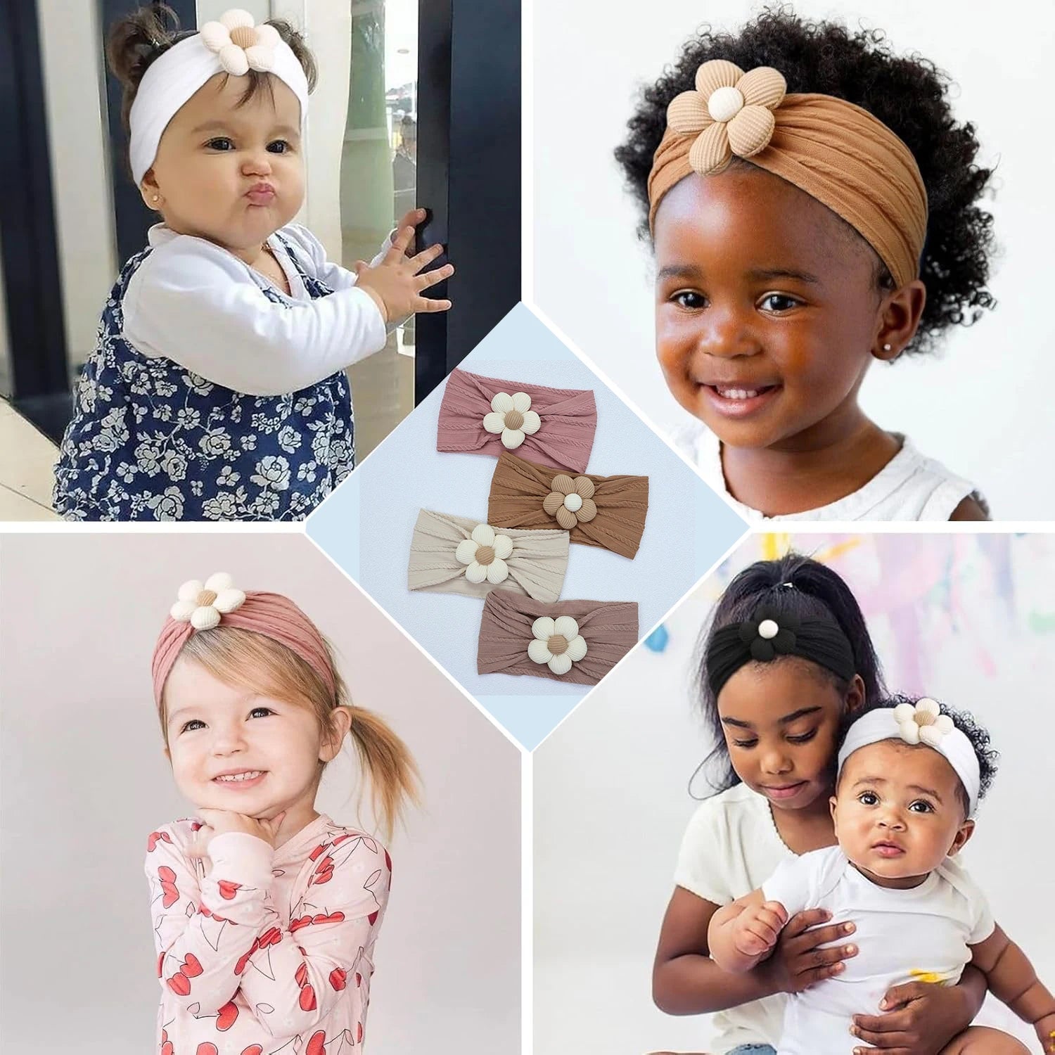 New Flower Girl Hairband Elastic Soft Baby Headband for Children Turban Headwear for Newborn Baby Kids Hair Accessories