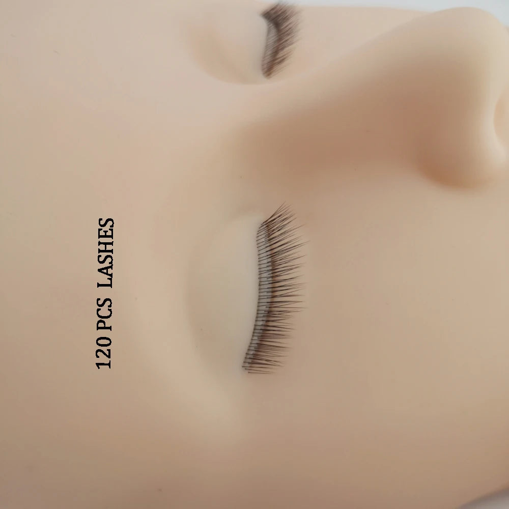 Mannequin Head 4D Eyelash Extension Practice Makeup Accessories Grafting Teaching Training Tools with 4 Layers Lashes