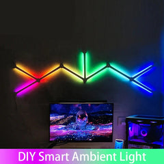 Splicing Light DIY Atmosphere Light RGB Smart Wall Light Voice Control Lamp for Esports Room Bedroom Bar Decoration Night Light