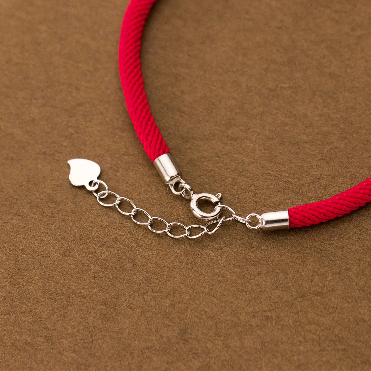 16-19.5cm 925 Sterling Silver Heart Red Rope Bracelets Black Red Thread String Jewelry Bracelets For Women Couple Girl