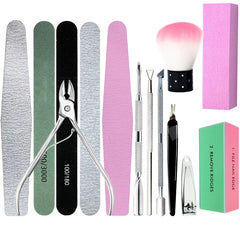 Manicure Tools Set With Nail File And Cuticle Pusher Gel Polish Kit Professional Nail Tools For Pedicure Nail Art Tools