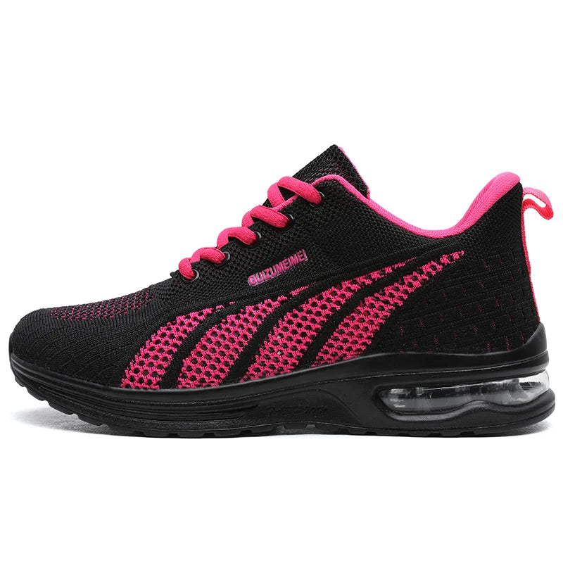 New Running Shoes Ladies Breathable Sneakers Summer Light Mesh Air Cushion Women's Sports Shoes Outdoor Lace Up Training Shoes