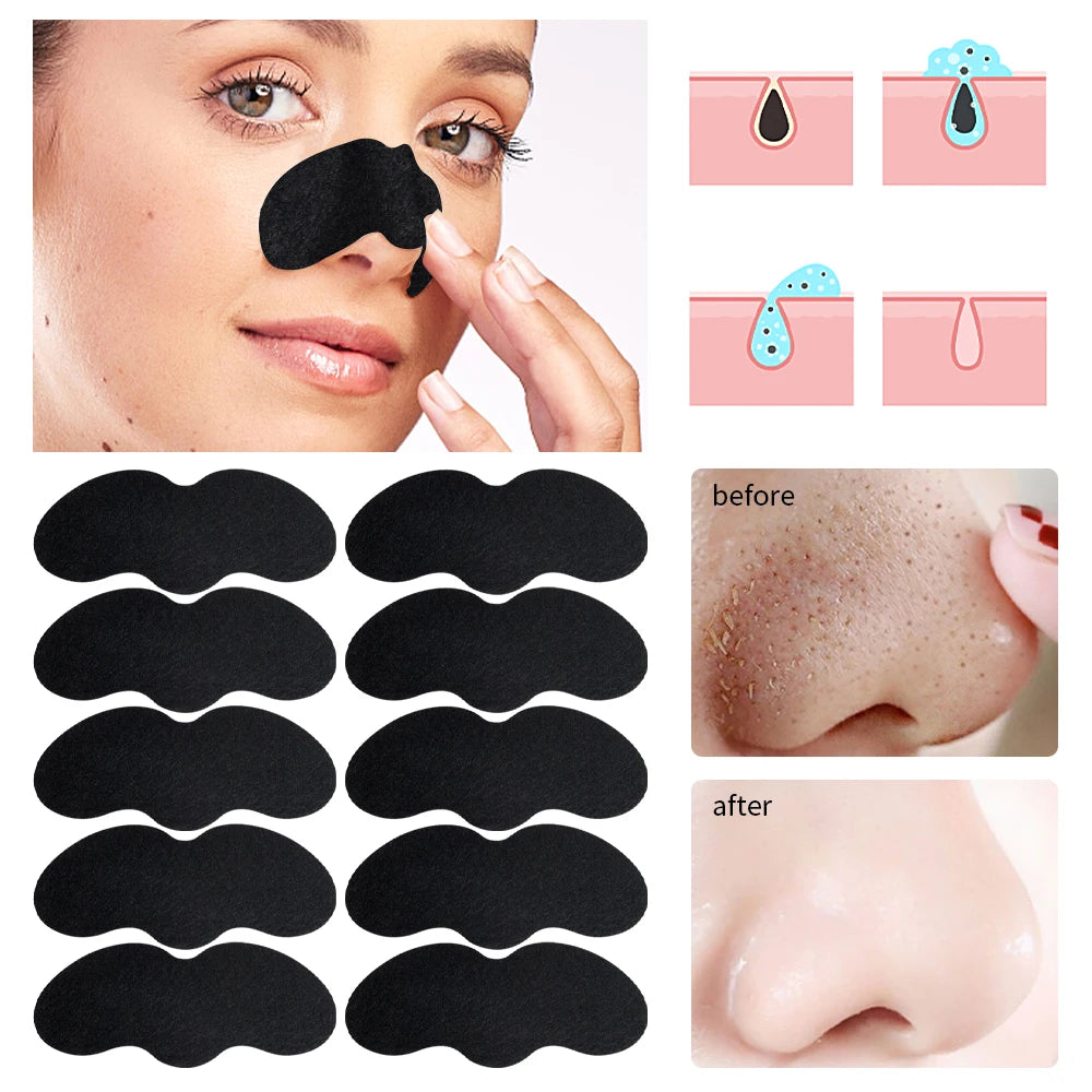 10-50pcs Blackhead Remover Mask Black Dots Spots Acne Treatment Mask Nose Sticker Cleaner Nose Pore Deep Clean Strip Makeup Tool