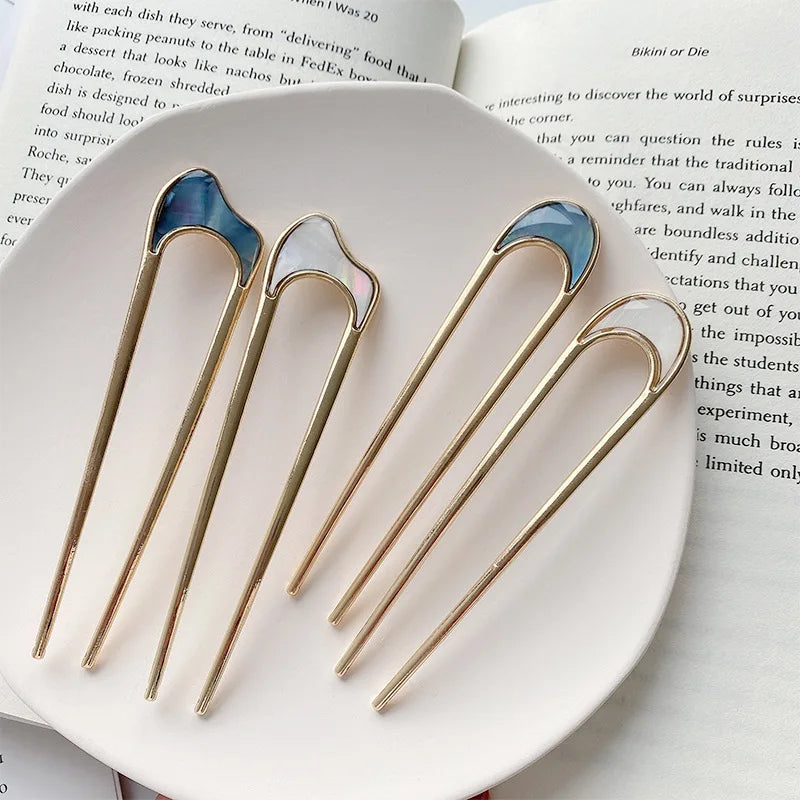 Simple U Shape Hair Clips Pins for Women Girls Hair Sticks Bride Hair Styling Accessories Gold Color Metal Hairpins Barrettes