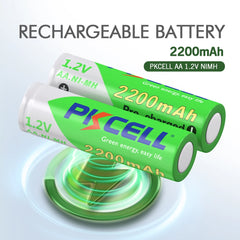 8PCS PKCELL 2200mAh AA Rechargeable Battery 1.2V NIMH 2A AA Pre-charged LSD Batteries and 2PC Battery holder for clock toys