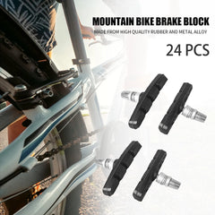 24Pcs V Type Silent Brake Pads Shoes Bike Bicycle Cycling Mountain Bike Dead Speed Brake Pads V Brake System Brake Cycling Part