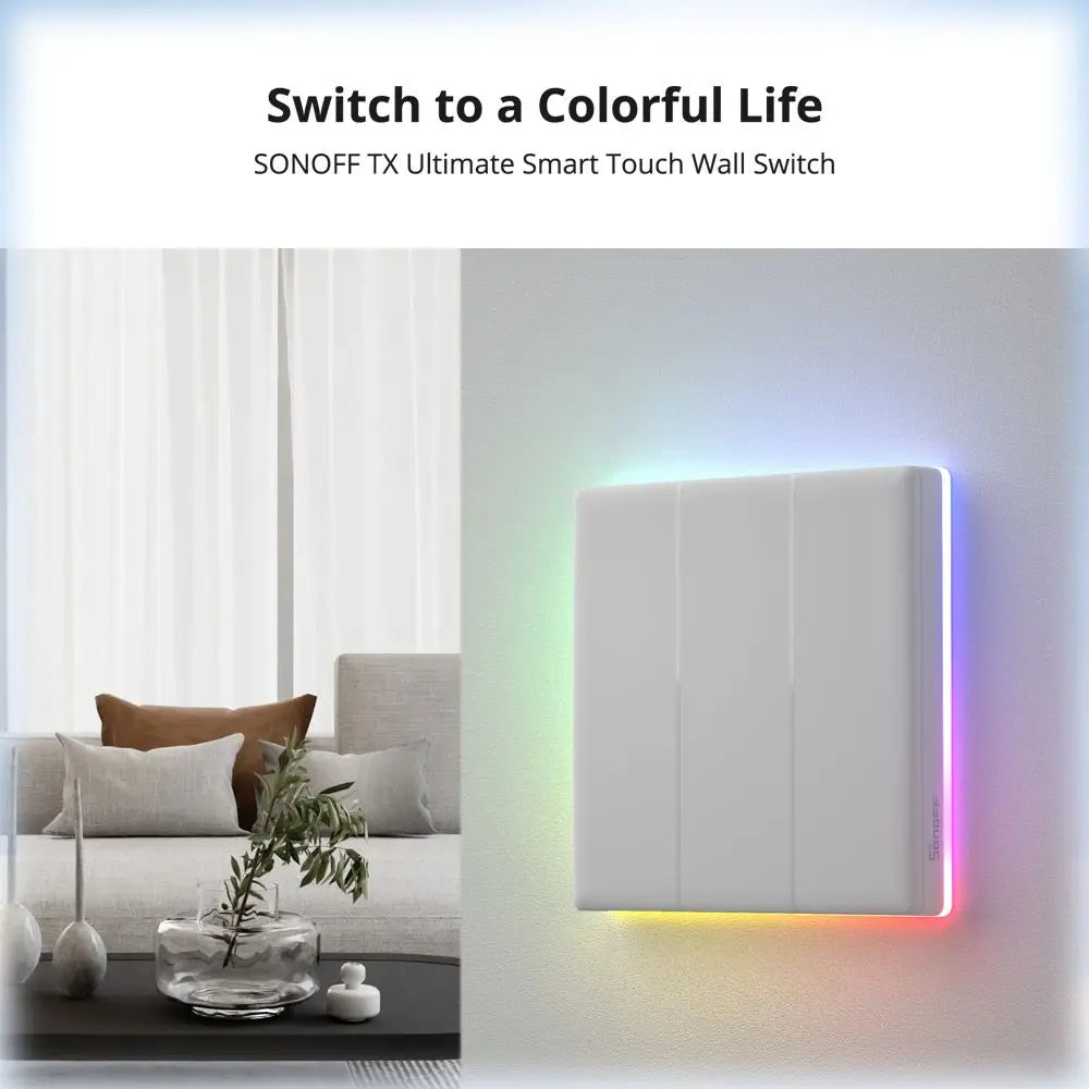 T5 Wi-Fi Smart Wall Switch Multi-Sensory EWeLink Remote Control Touch Panel With Alexa Google Smartthings