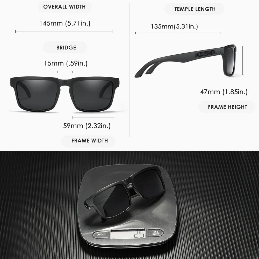 KDEAM Men's Polarized Sunglasses Fishing Lifestyles Mirrored Color Blocking Sun Glasses Women Legend Square Sunglass With Box