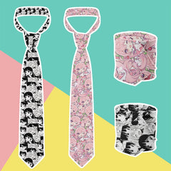 Japanese cartoon printing men's tie fashion casual 8cm creative novelty tie men's unique accessories wedding party business gift