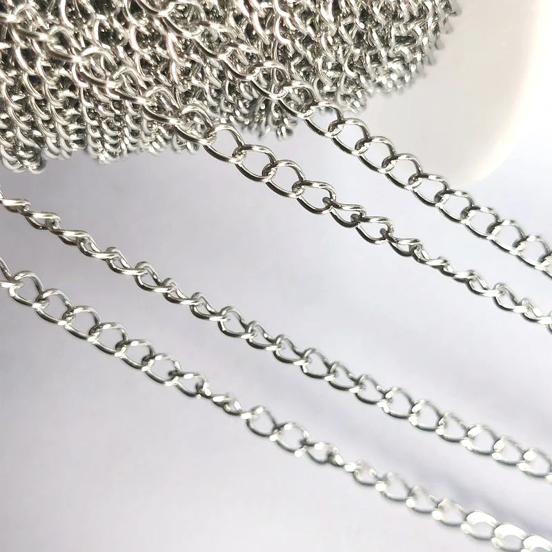 No Fade 2Meters Stainless Steel Chains for Jewelry Making DIY Necklace Bracelet Accessories Gold Chain Lips Beads Beaded Chain