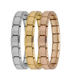 New Women's Jewelry 9mm Width Itanlian Elastic Charm Bracelet Fashion Stainless Steel Bangle ST-