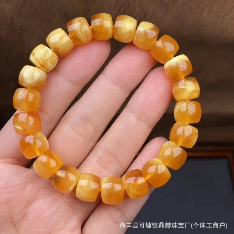 Factory Natural Backflow Old Wax Demon Flower Straight Cut Bracelet Texture Beautiful Versatile Men and Women