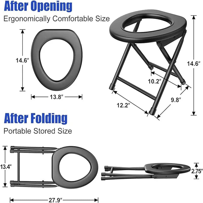 Bathroom Folding Squat Toilet Chair Portable Toilet for Camping Convenient Car-mounted Folding Toilet for Travel Outdoor