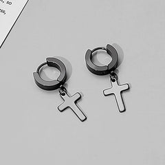 9 pair Punk Black Multiple Styles Stainless Steel Stud Earrings For Men and Women Gothic Street Pop Hip Hop Ear Jewelry Gift