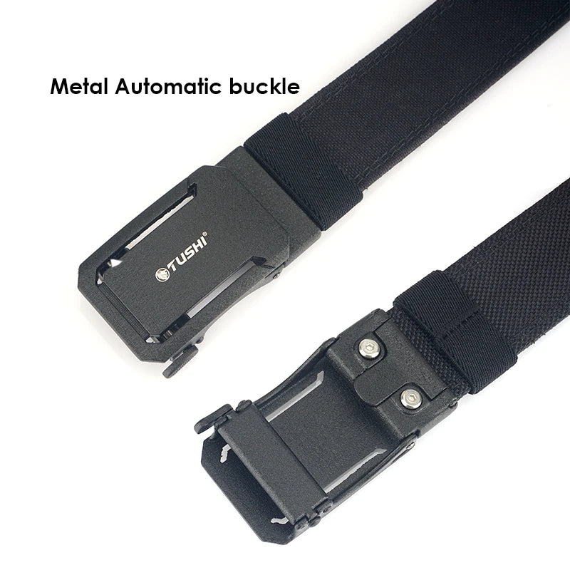 New Military Belt for Men Sturdy Nylon Metal Automatic Buckle Police Duty Belt Tactical Outdoor Girdle IPSC Accessories