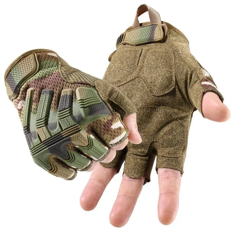 Men Hiking Fingerless Gloves Non-slip Breathable Half Finger Mitterns Camping Driving Working Shooting Hunting Tactical Gloves