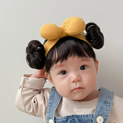 New Year Hair Accessories Cute Bow Baby Girl Wig Hat Hairpiece Christmas Newborn Children Kids Girls Cosplay Headbands Headwear