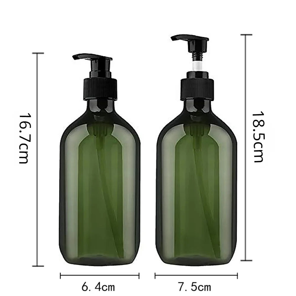 4PCS 300ML 500ML Portable Empty Pump Dispenser Bottles Cylinder Shampoo Lotion Durable Refillable Containers for Liquid Soap