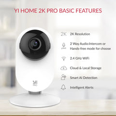 YI Pro Home 2K Wifi Surveillance Camera 3MP IP CCTV Smart Home Baby Pet Monitor Security Protection Compatible with Alexa