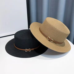 Women's Straw Hat Girl Straw Bucket Hat Sunscreen Fisherman Hat Outdoor French Style Beach Straw Hat CM026