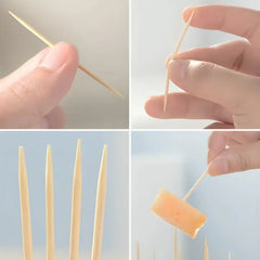 1000PCS Disposable Double Headed Toothpicks Natural Bamboo Floss Home Kitchen Restaurant Hotel Portable Teeth Cleaning Tool