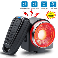 Bicycle Rear Lamp Braking Light Burglary Alarm Remote Call Wireless Control USB Charge LED Lantern Bike Finder Horn A8Pro