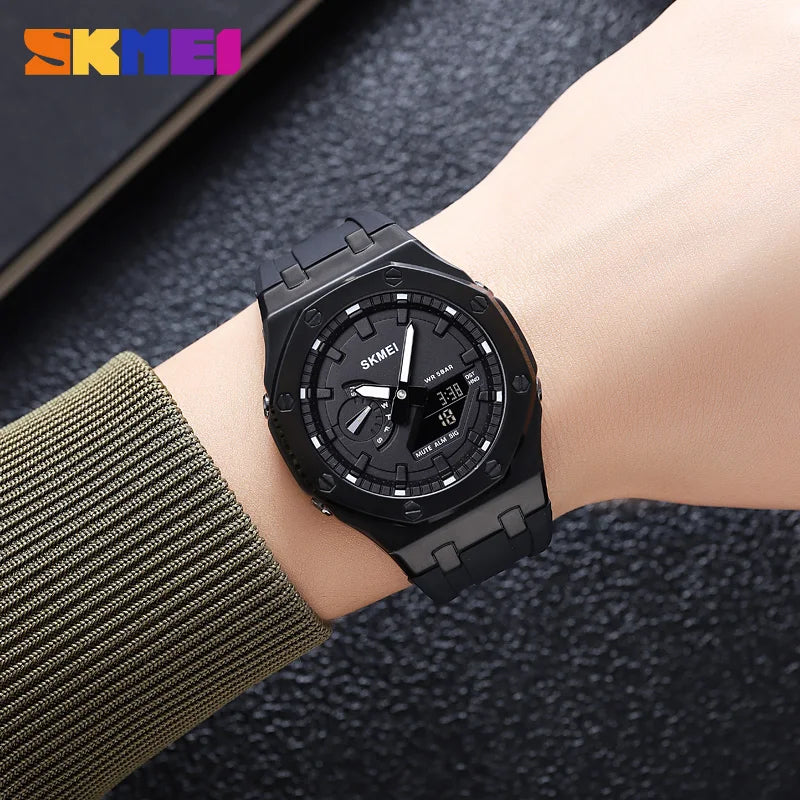 SKMEI 2243 Men's Watch Student Electronic Watch Multi functional Sports Waterproof Night Glow Electronic Watch