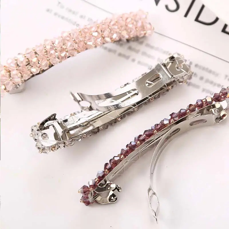 New Elegant Hairpins Crystal Rhinestone Barrettes Hair Clips For Women Girls Hair Accessories