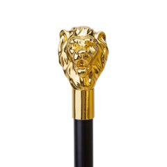 Gold Luxury Lion Head Handle Fashion Walking Stick for Party Decorative Walking Cane Elegant Crosier Knob Walking Stick 93cm