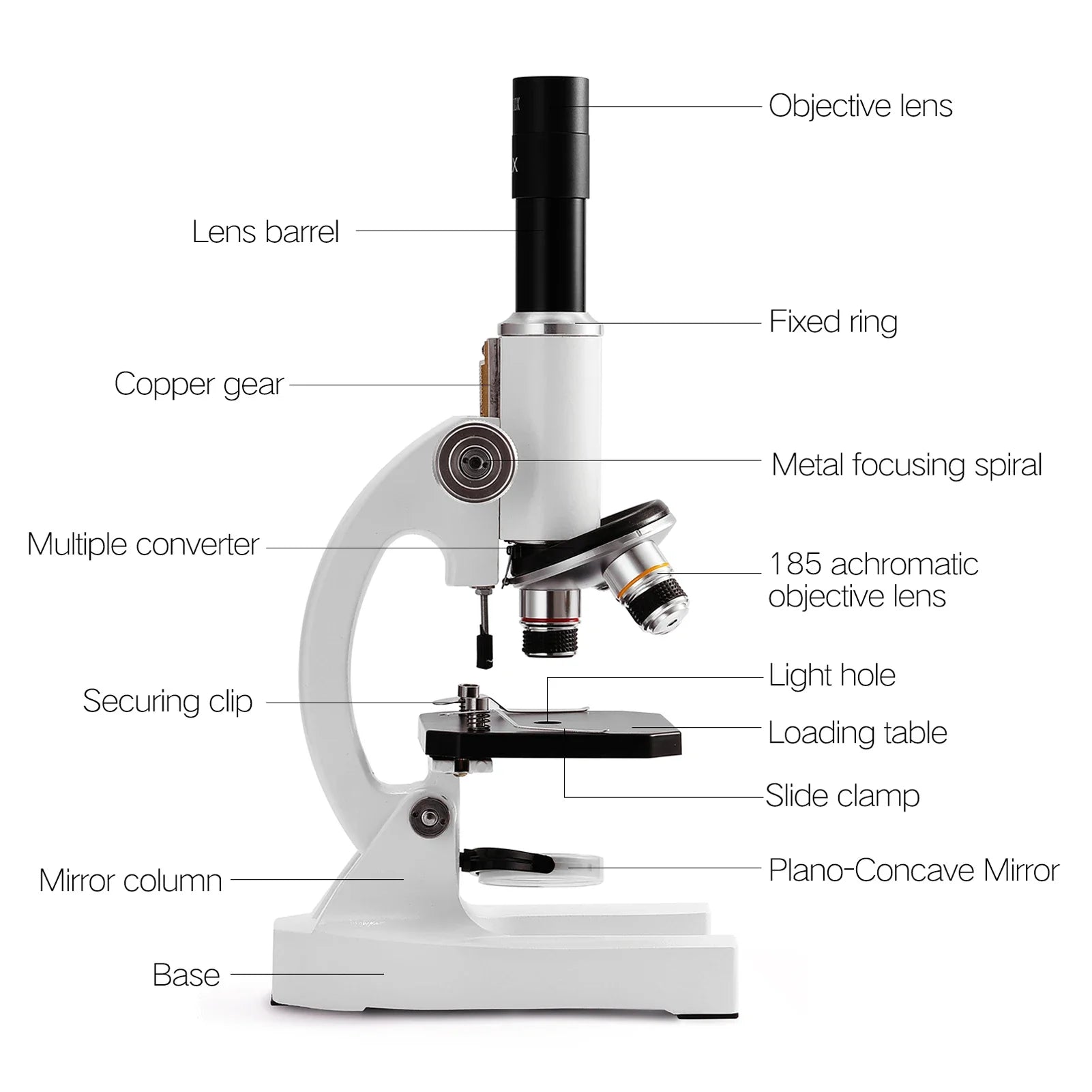 64X-2400X Monocular Optical Microscope Elementary School Children Science Experimental Biology Teaching Microscope Tools