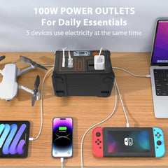 100W 24000mAh Portable Power Station Mobile Power Supply Solar Generator 220V/110V Charging Station EU/US/UK Power Bank Camping