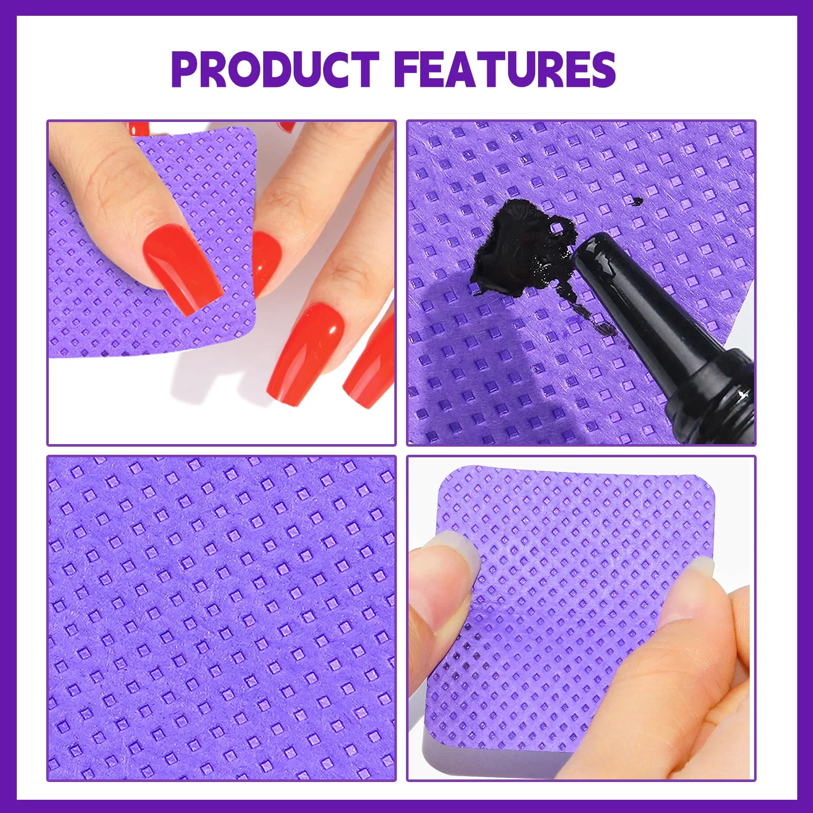 Lint-Free Nail Polish Remover Cotton Wipes UV Gel Tips Remover Cleaner Paper Pad Nails Polish Art Cleaning Manicure Tools