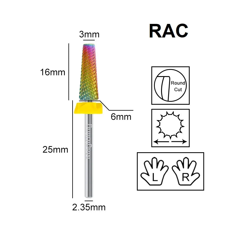 Milling Cutter Golden Tungsten Carbide Nail Drill Bits For Electric Nail Drill Manicure Machine Pedicure Nail Files Accessories